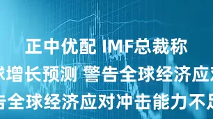 正中优配 IMF总裁称拟下调全球增长预测 警告全球经济应对冲击能力不足